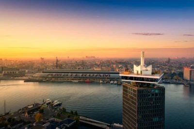 Amsterdam: A'DAM Lookout Entry Ticket with Burger - Observation deck views: canals, port activity, and the Dutch polder feel