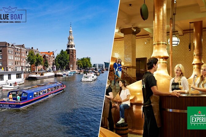 Heineken Experience Amsterdam and Canal Cruise with Snackbox - The cruise with Blue Boat: 75 minutes of water-level Amsterdam